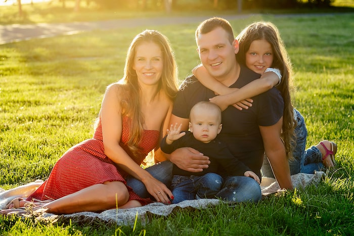 happy family in the sun 